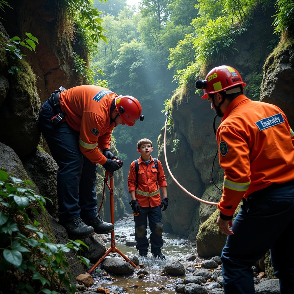 Sử dụng thiết bị công nghệ cao trong giải cứu bé trai