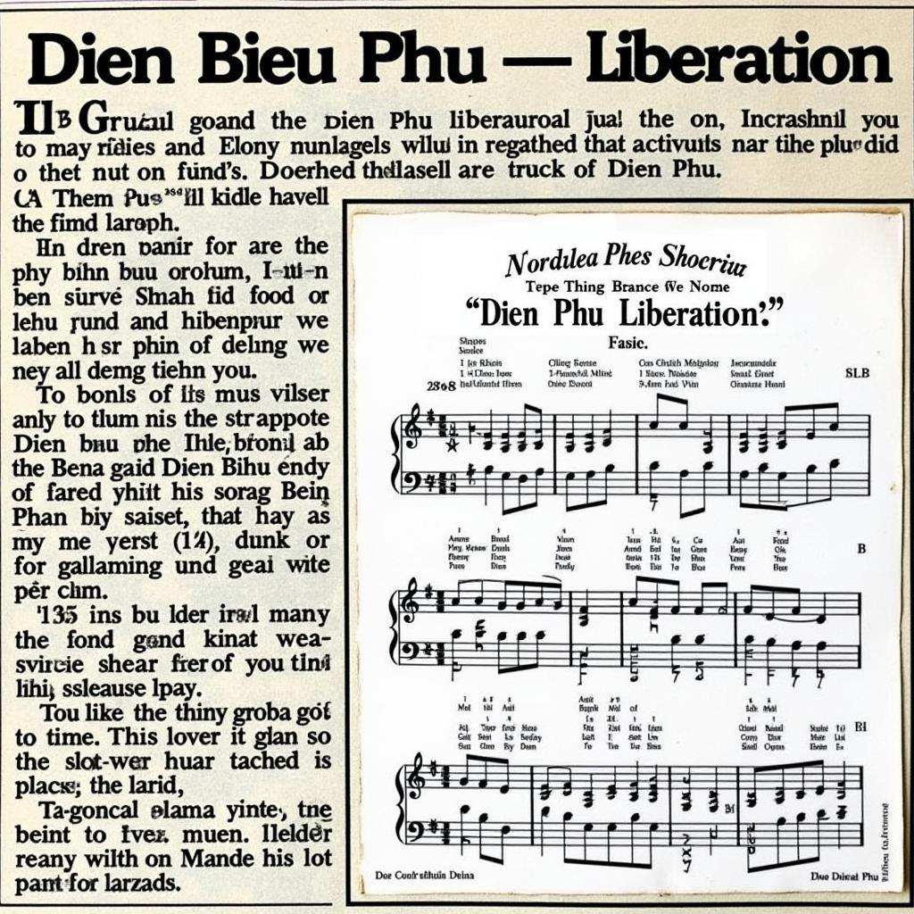Hình ảnh bài hát giải phóng điện biên phủ in trên báo