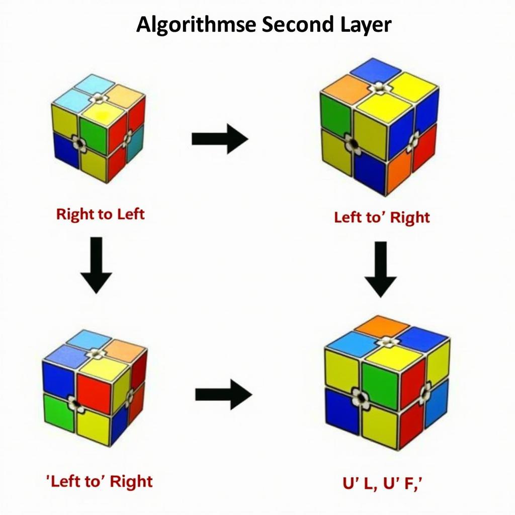 Minh họa thuật toán giải Rubik 3x3 tầng 2 cơ bản