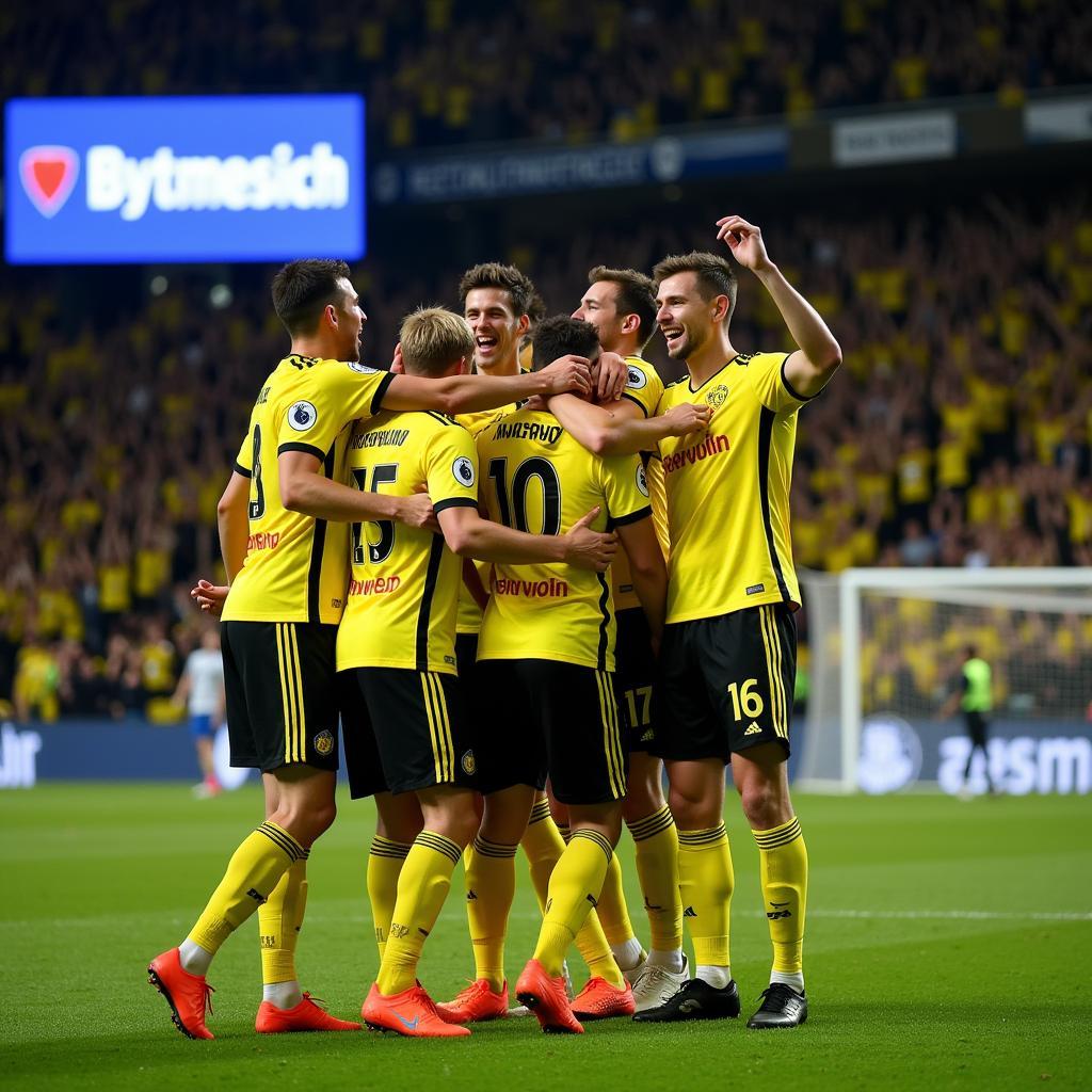 Dortmund celebrating a victory