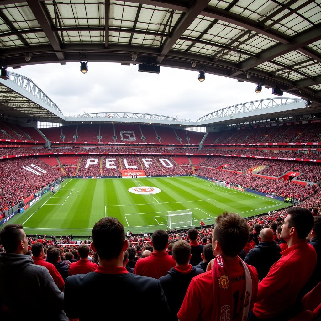 Khán quàng Manchester United trên khán đài Old Trafford