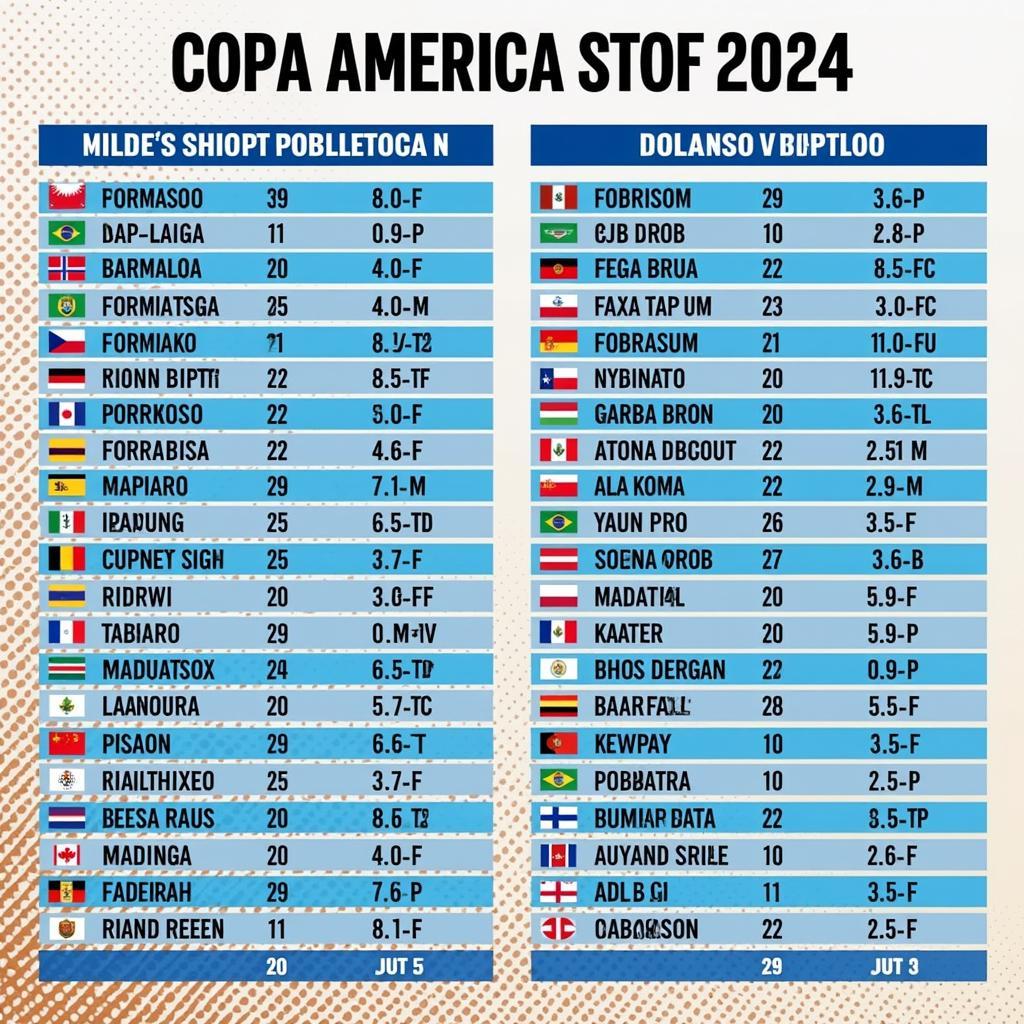 Lịch thi đấu Copa America 2024