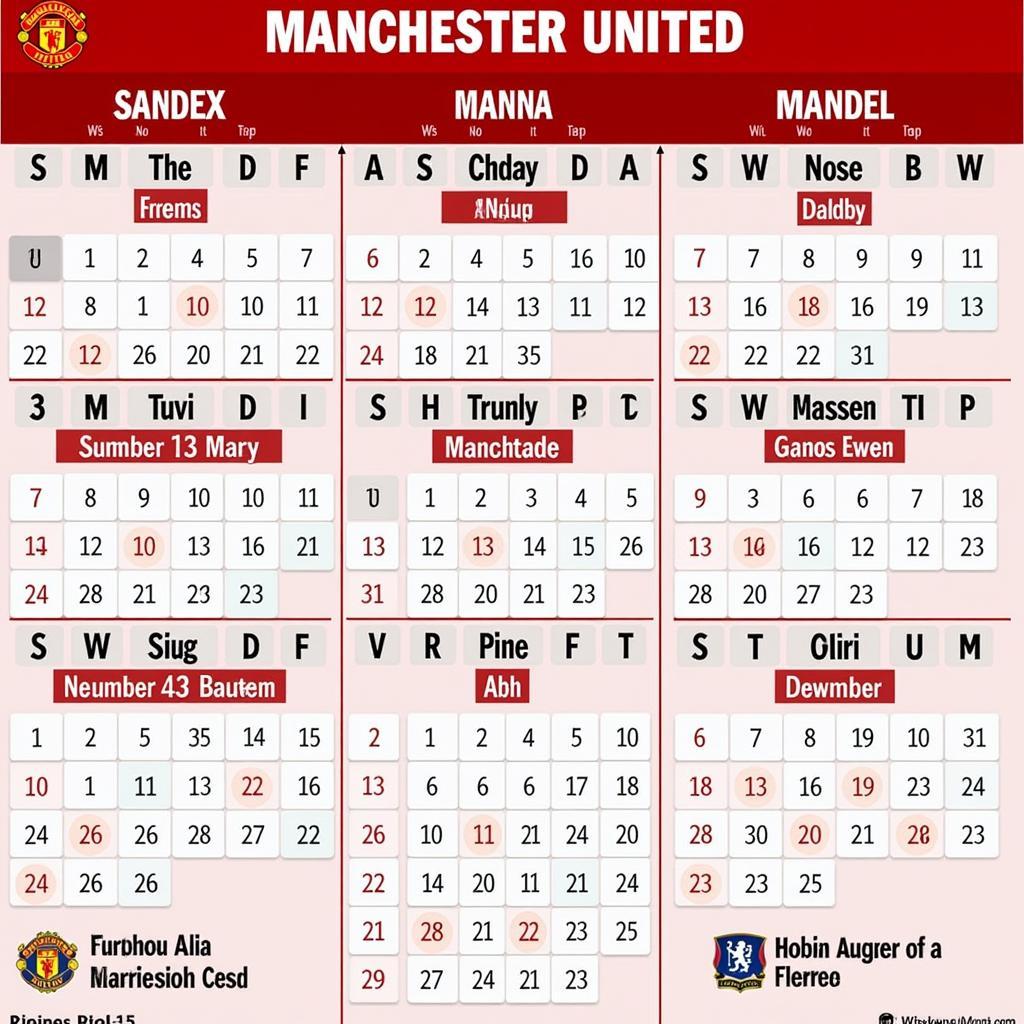 Manchester United's Fixture List