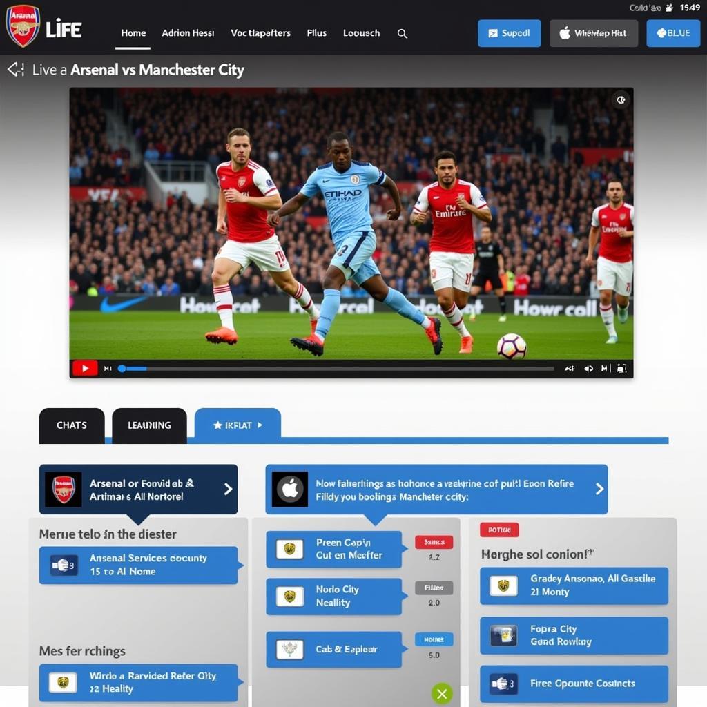 Link xem Arsenal vs Man City trực tuyến