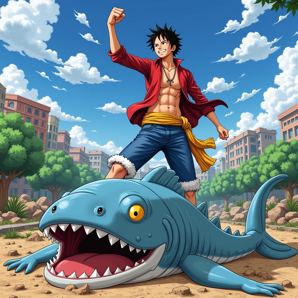 Luffy đánh bại Arlong