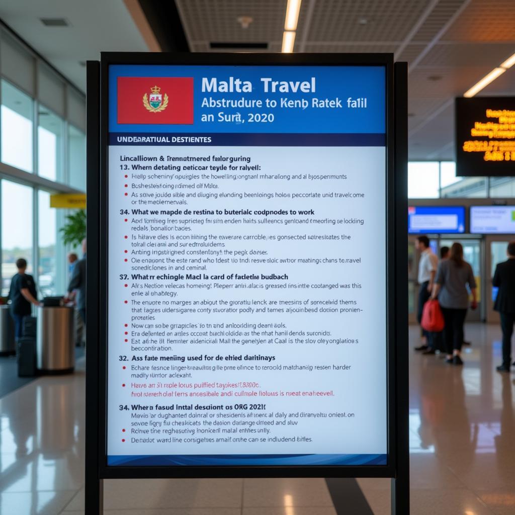 Malta Travel Restrictions Information Board