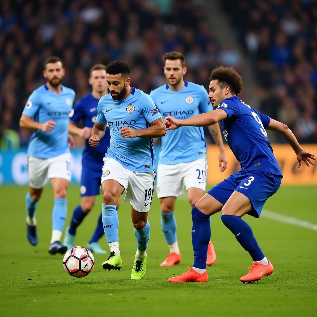 Man City tấn công dồn dập Schalke 04