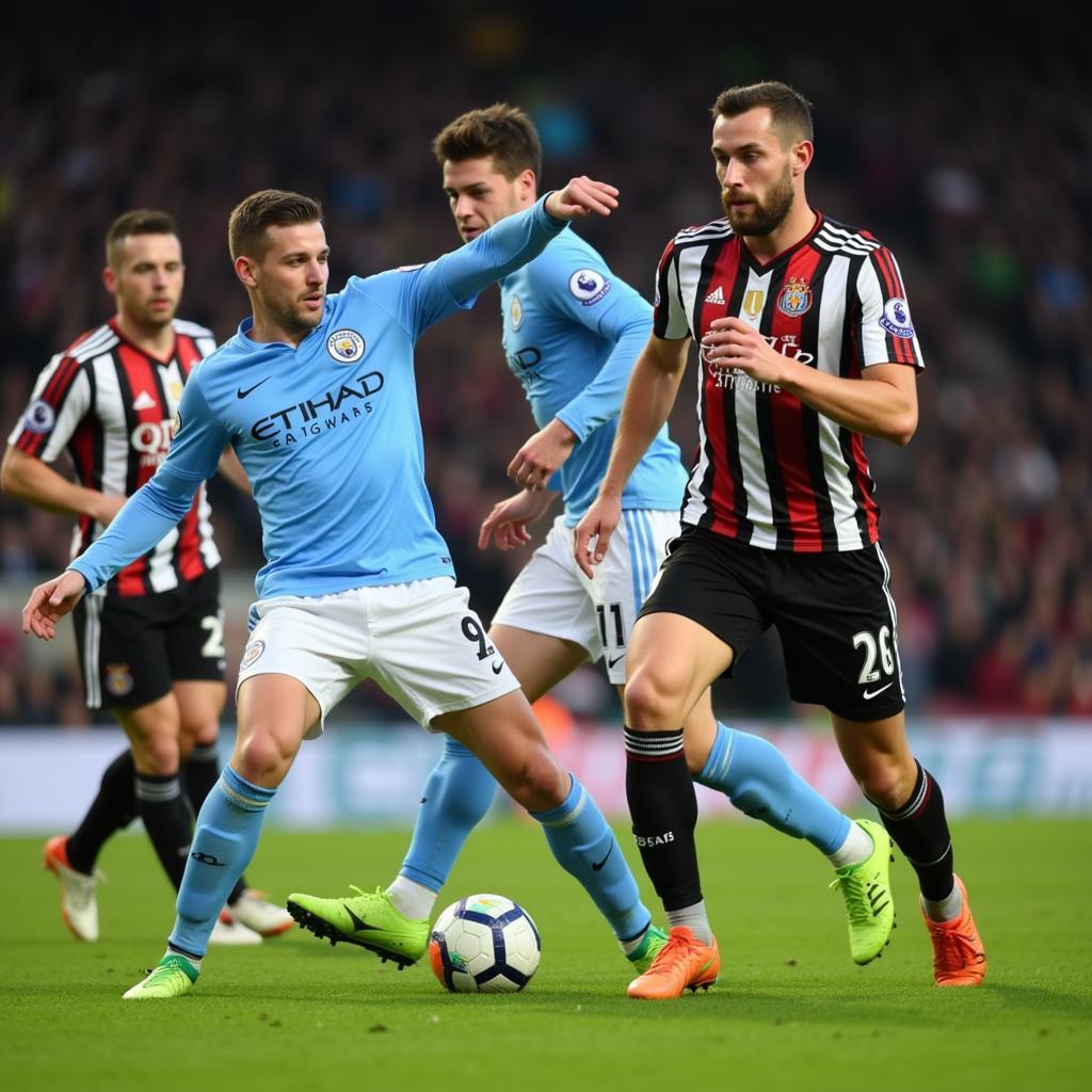 Manchester City và Newcastle United đối đầu căng thẳng trên sân cỏ