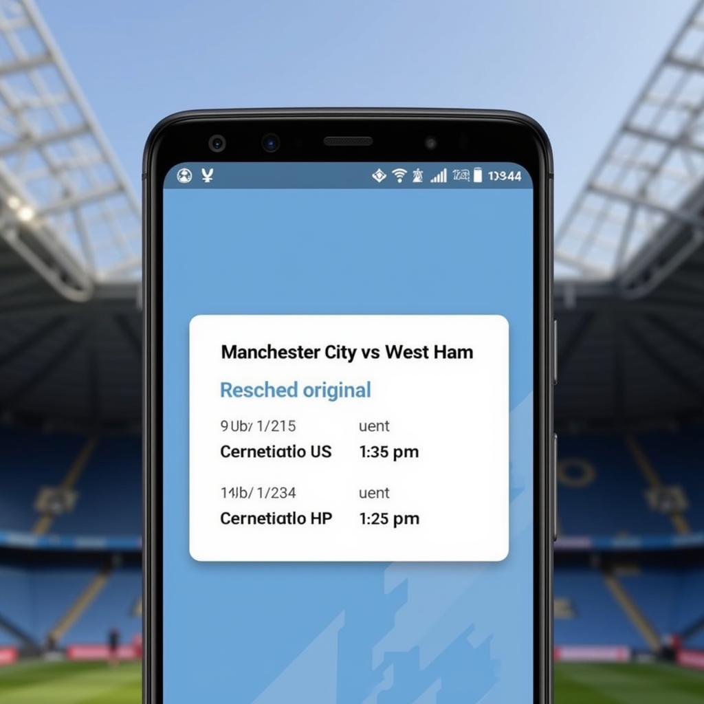 Manchester City vs. West Ham Rescheduled Match