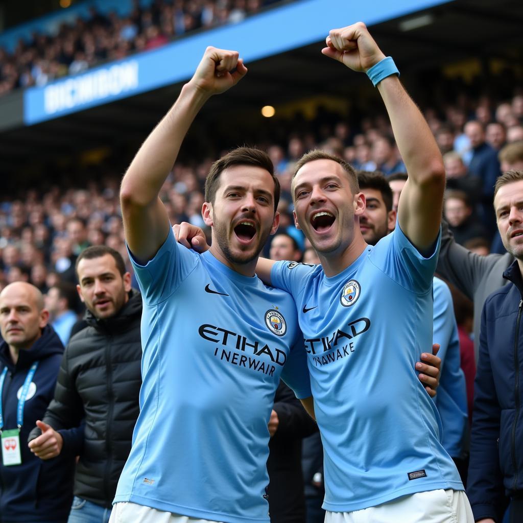 Cổ động viên Manchester City ăn mừng