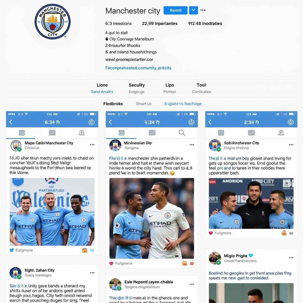 Manchester City Instagram cập nhật tin tức