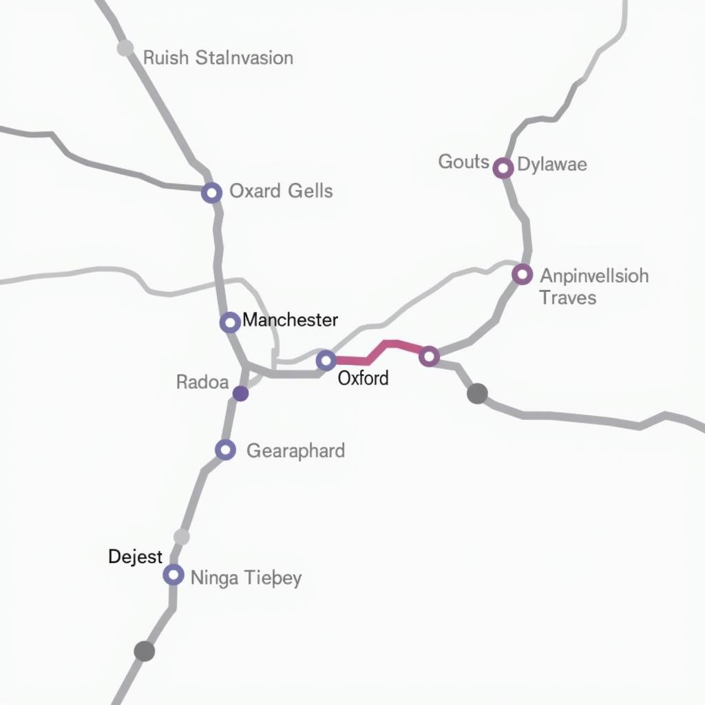 Manchester to Oxford Train Route Map