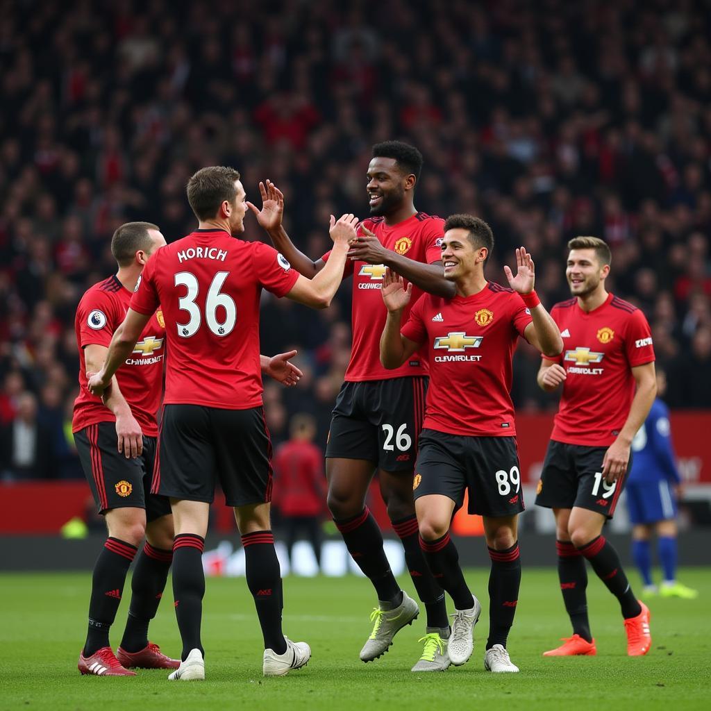 Manchester United Celebration at Old Trafford