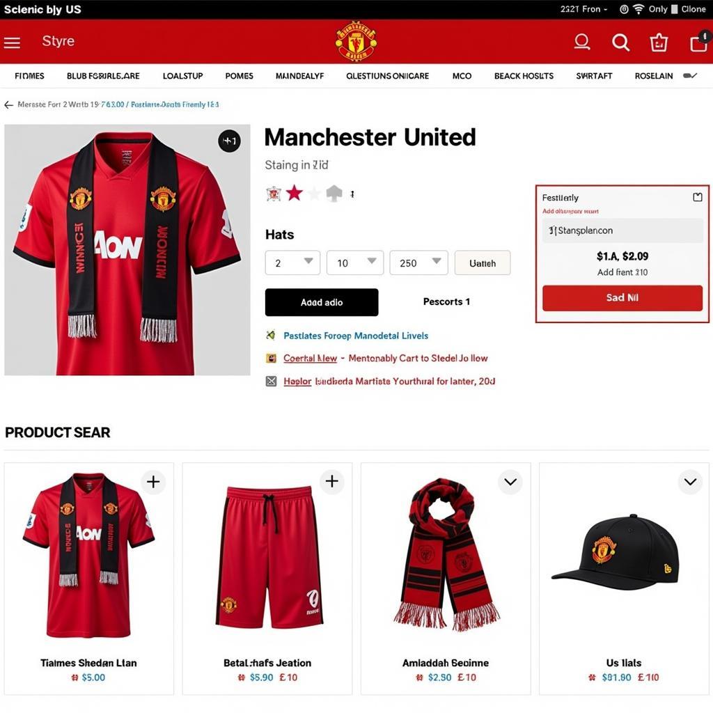 Cửa hàng Manchester United co uk