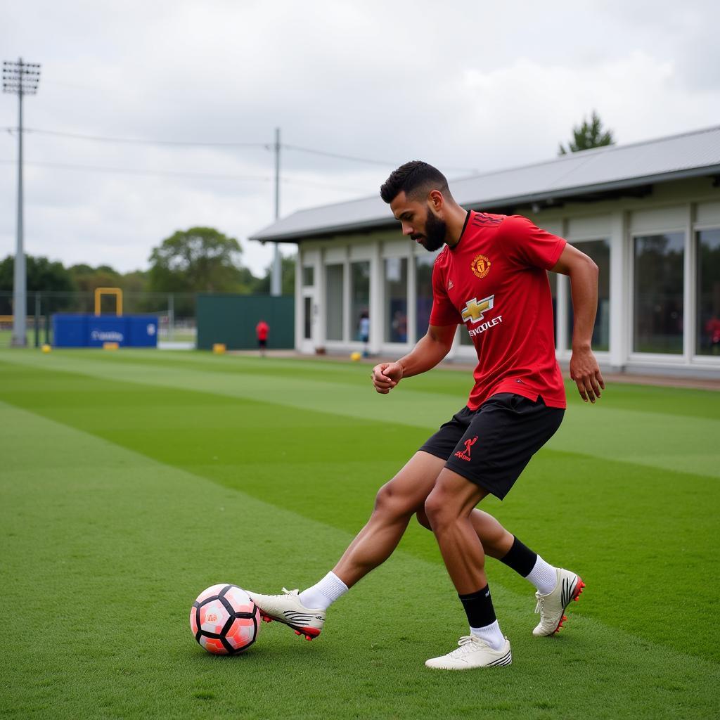 Manchester United last player training hard