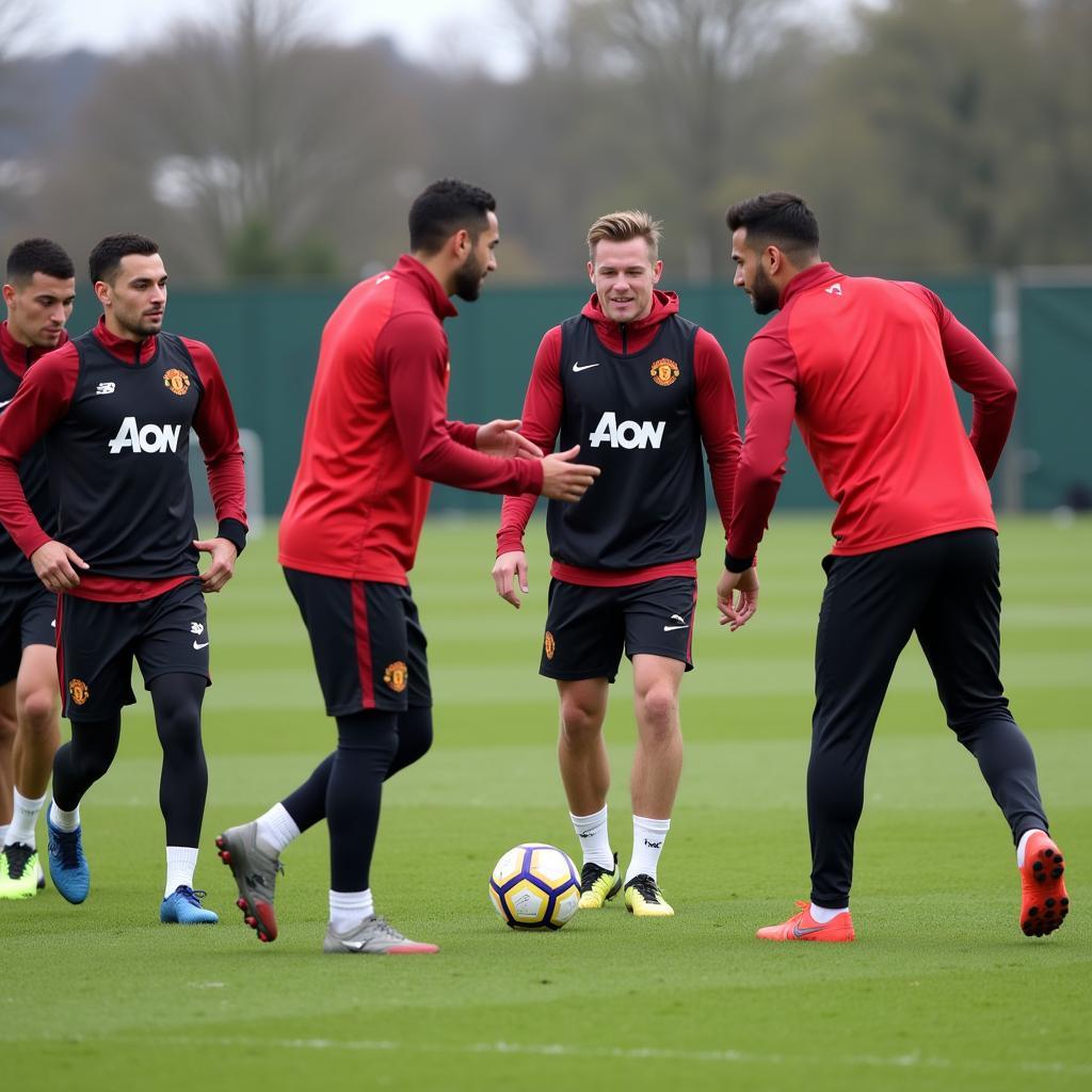 New Players Training with Manchester United Squad