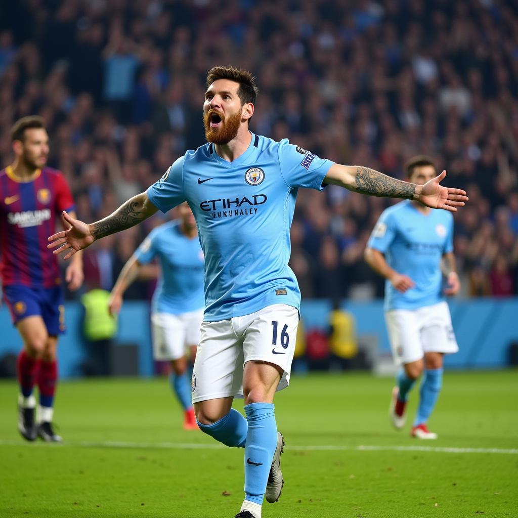 Messi gia nhập Manchester City