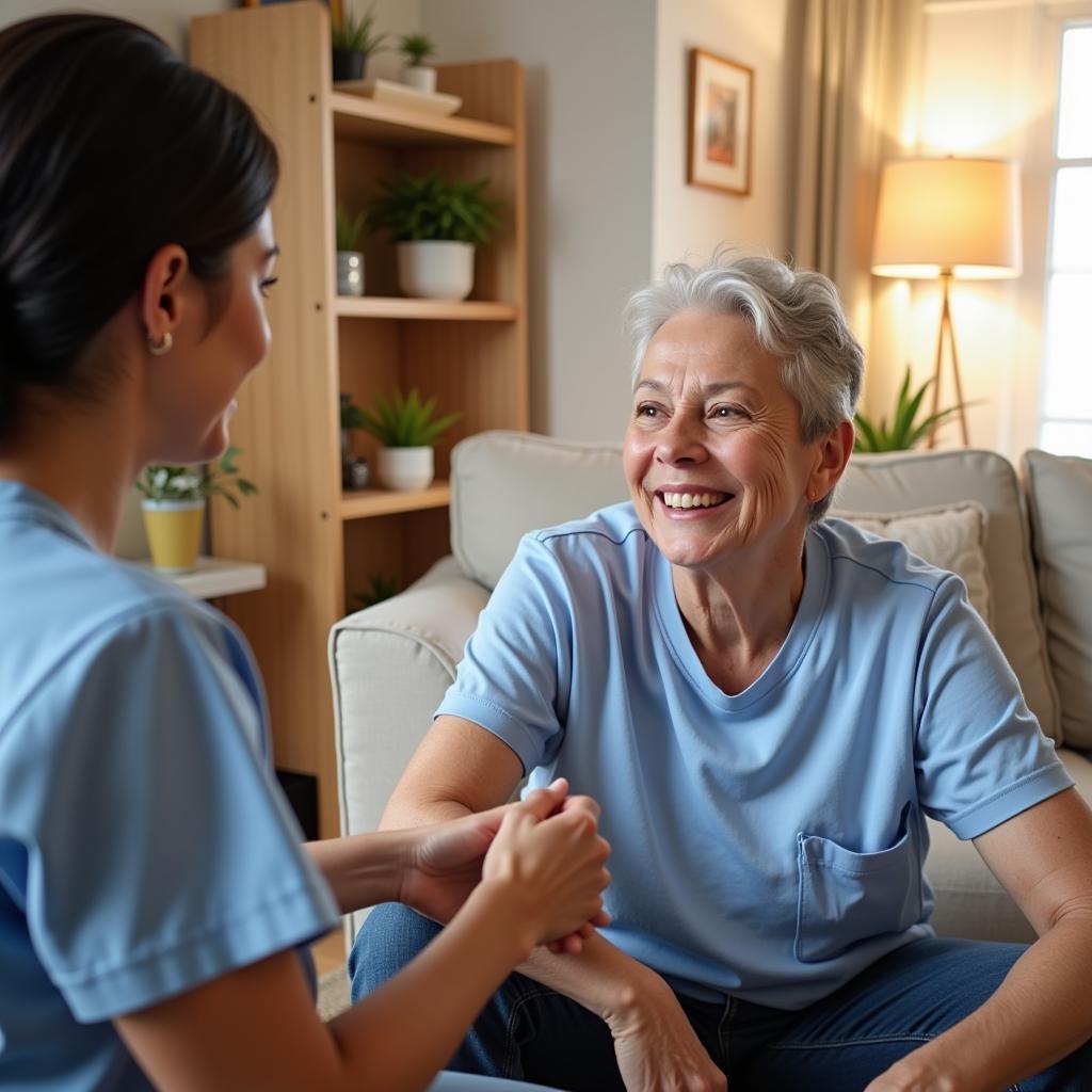 Senior Receiving Home Care in Manchester