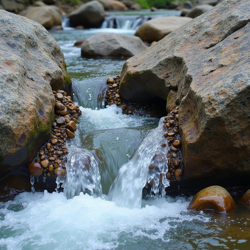 Tác động vật lý của nước chảy đá mòn