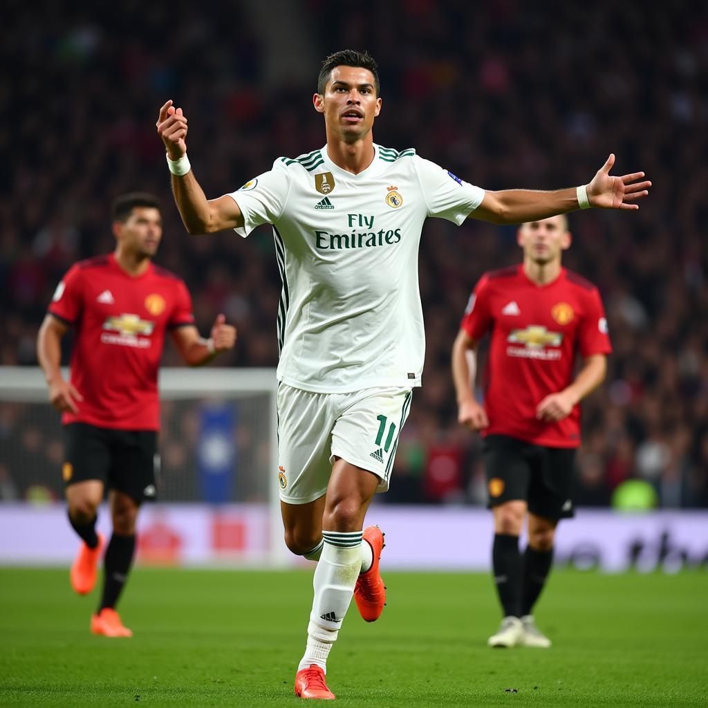 Ronaldo ghi bàn thắng đẹp mắt vào lưới Manchester United năm 2018