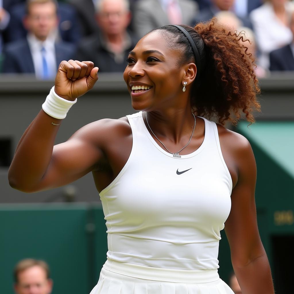 Serena Williams ăn mừng chiến thắng tại Wimbledon 2016