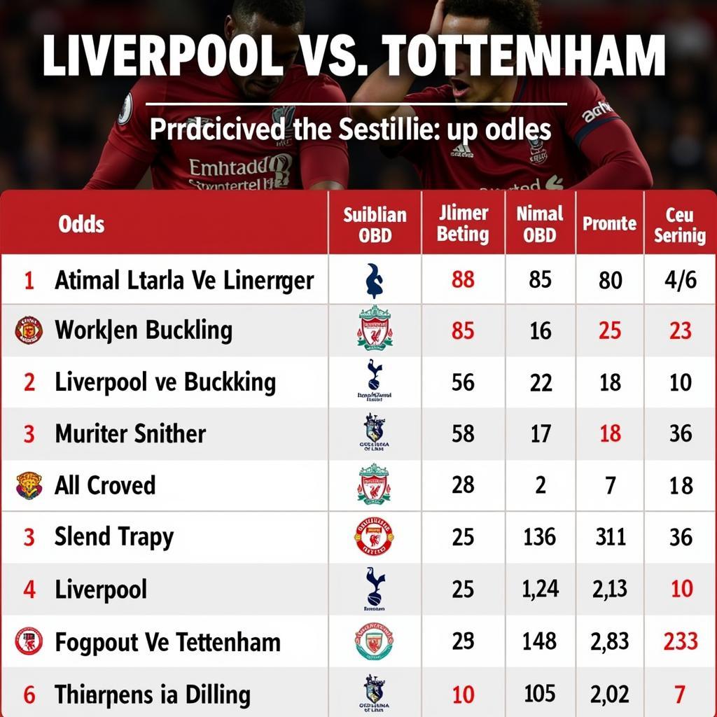 Soi kèo Liverpool vs Tottenham: Tỷ lệ kèo