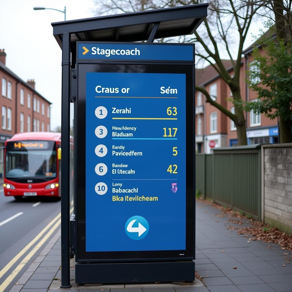 Biển báo trạm xe buýt Stagecoach Manchester