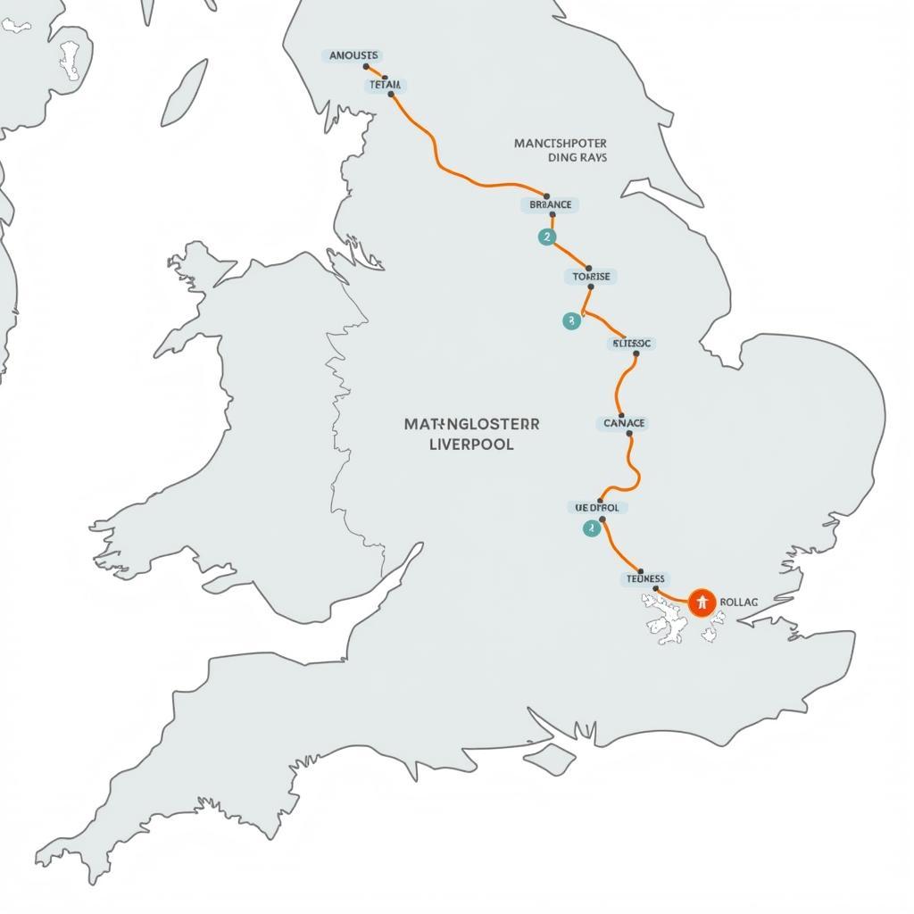 Route from Manchester Airport to Liverpool