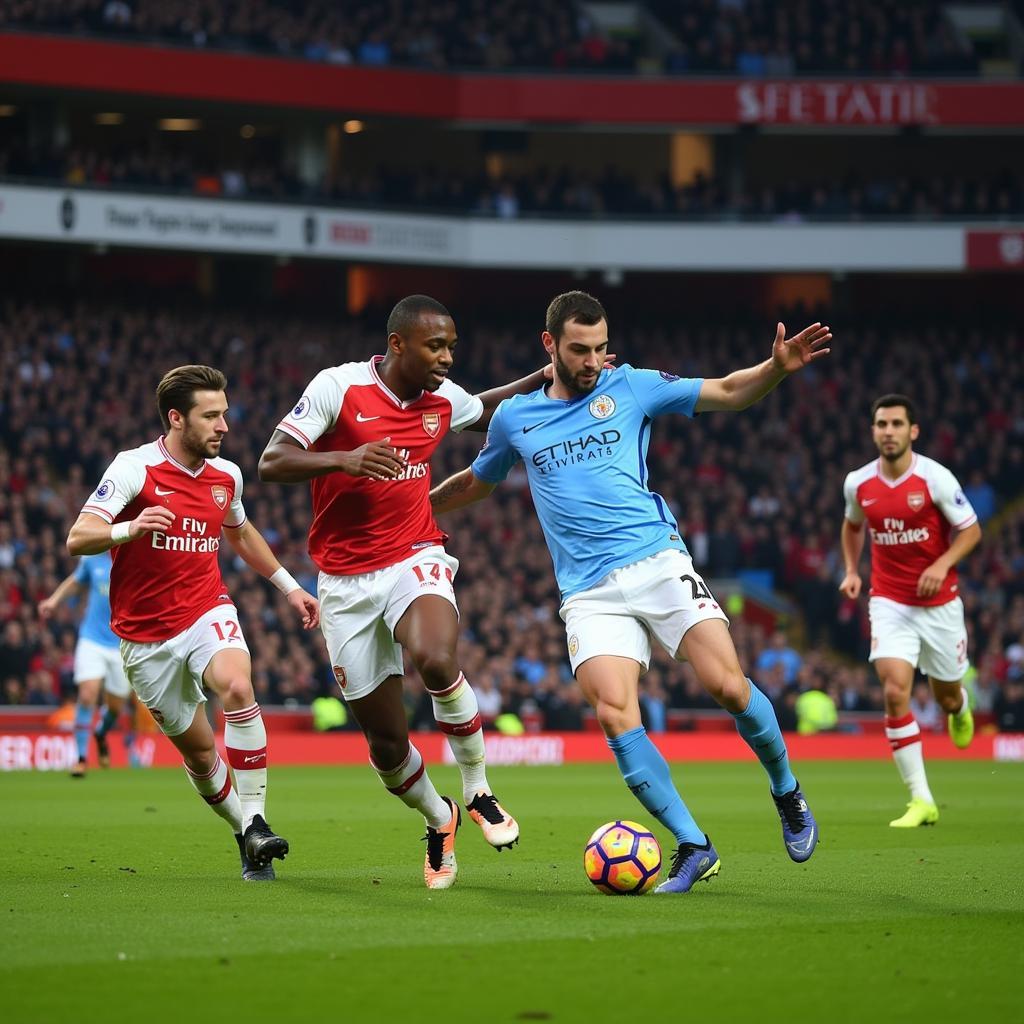 Trực tiếp trận đấu giữa Arsenal và Manchester City