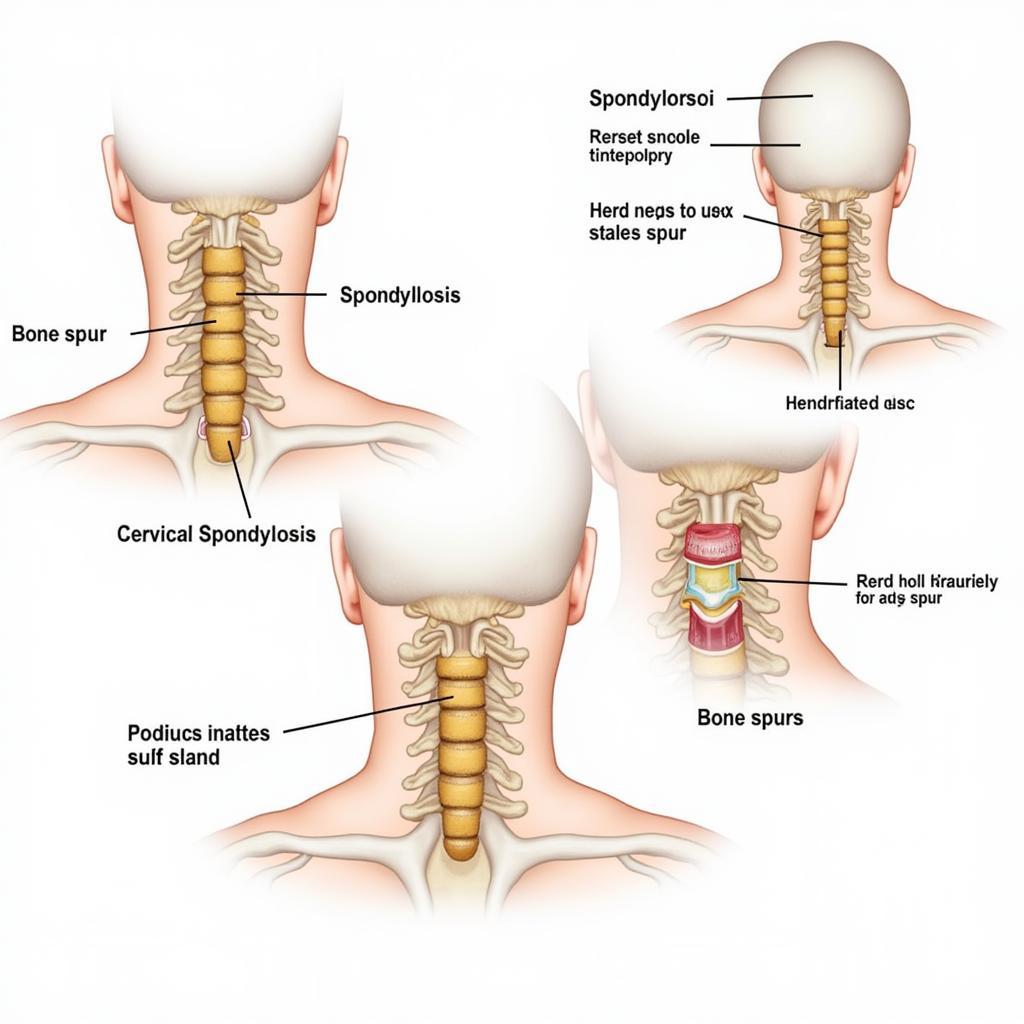 Hình ảnh minh họa các bệnh lý thường gặp ở đốt sống cổ