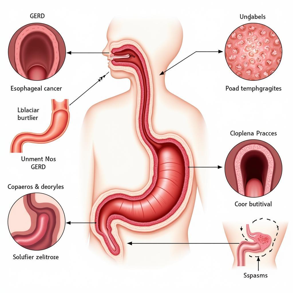 Hình ảnh minh họa các bệnh lý thường gặp ở thực quản