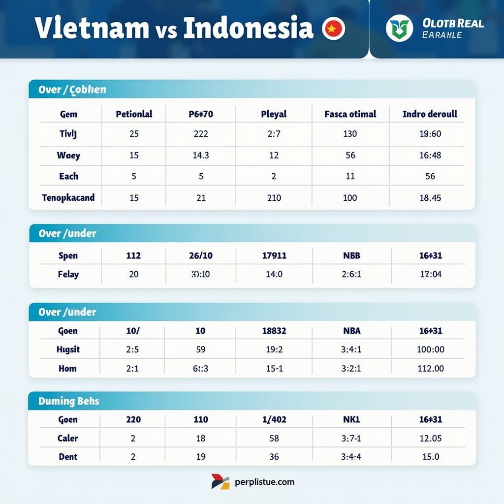 Các loại kèo Việt Nam Indonesia