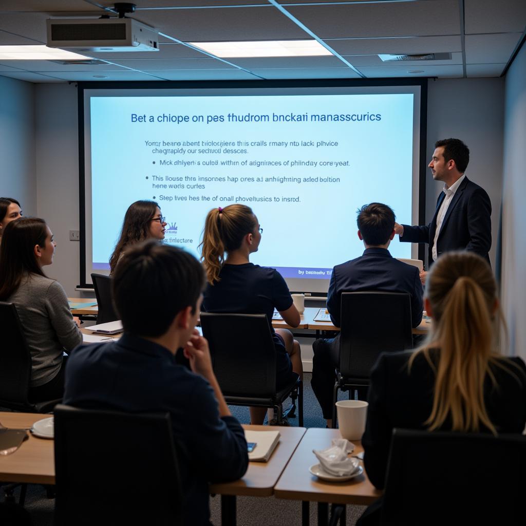 Cybersecurity Training in Manchester: An image showcasing employees learning about phishing scams and best practices for password management.