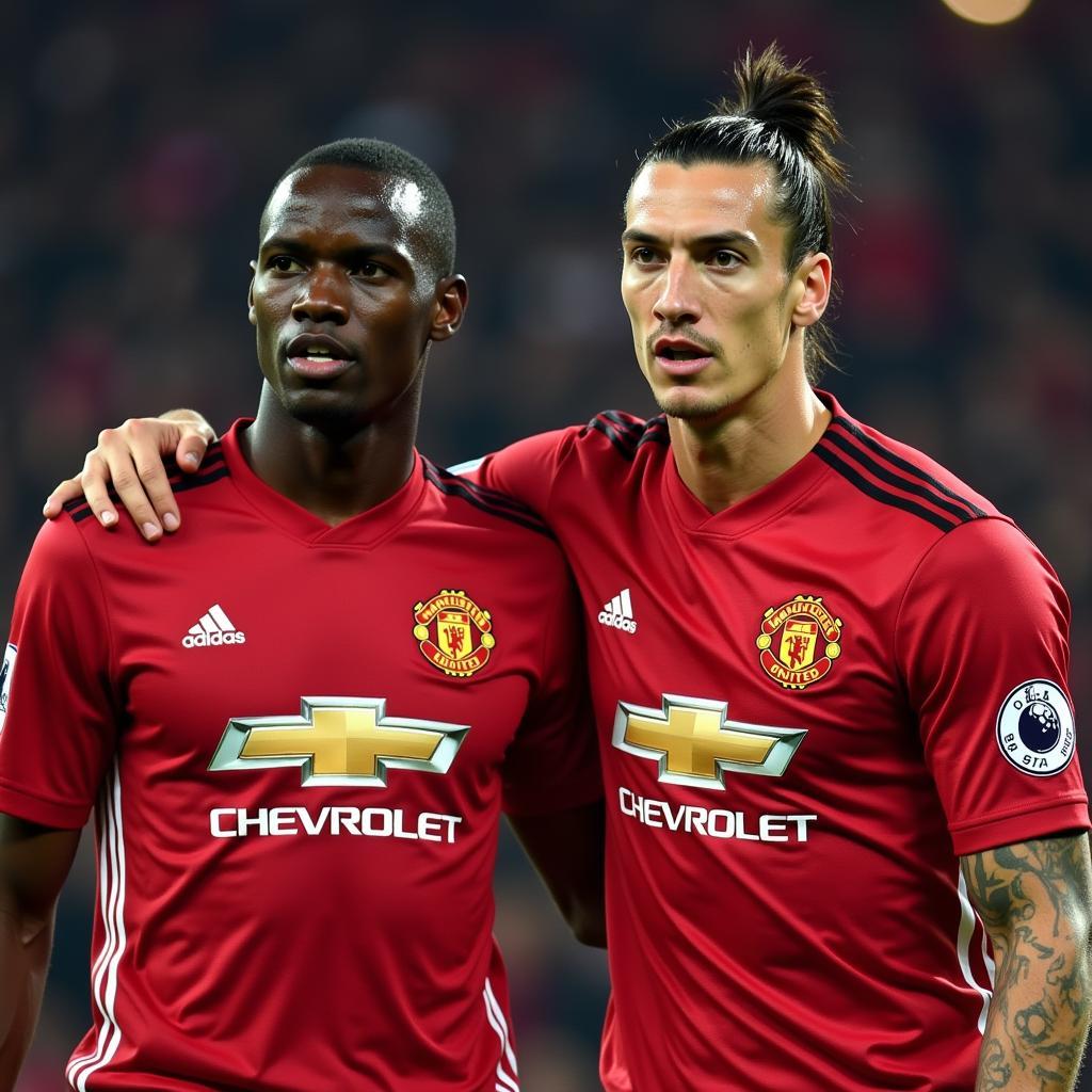 Hình nền Manchester United 2017 Pogba và Ibrahimovic