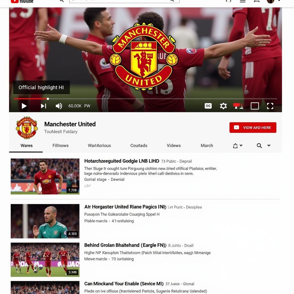 Kênh Youtube Manchester United