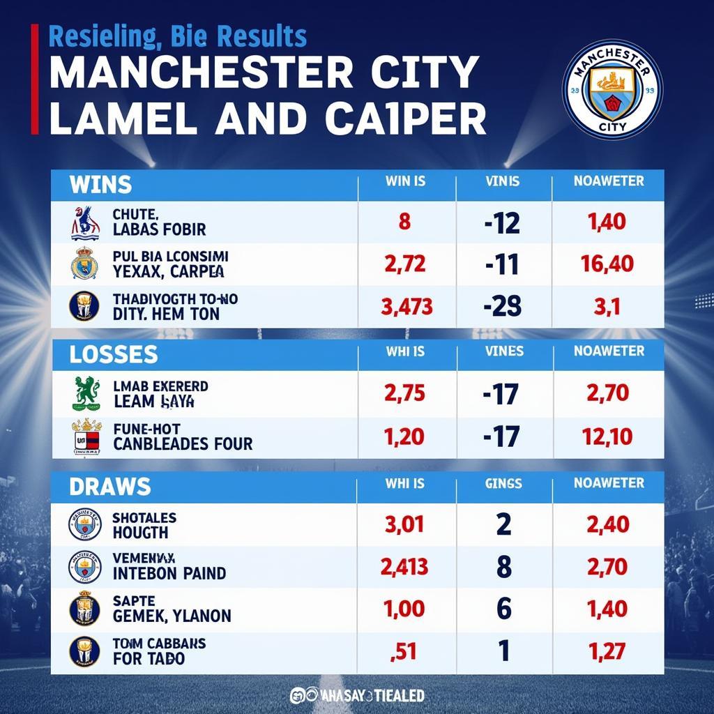 Kết quả Manchester City gần đây nhất