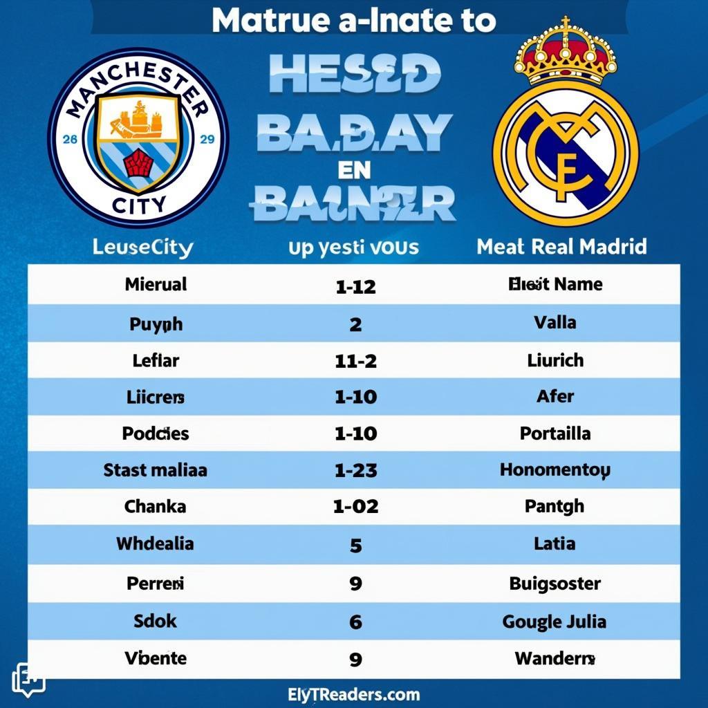 Lịch sử đối đầu Man City vs Real Madrid
