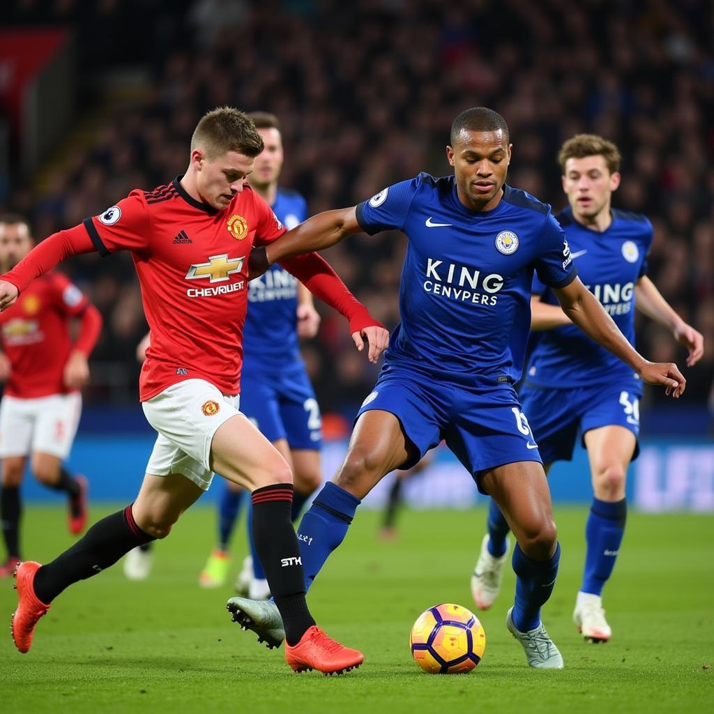 Manchester United tấn công dồn dập Leicester City