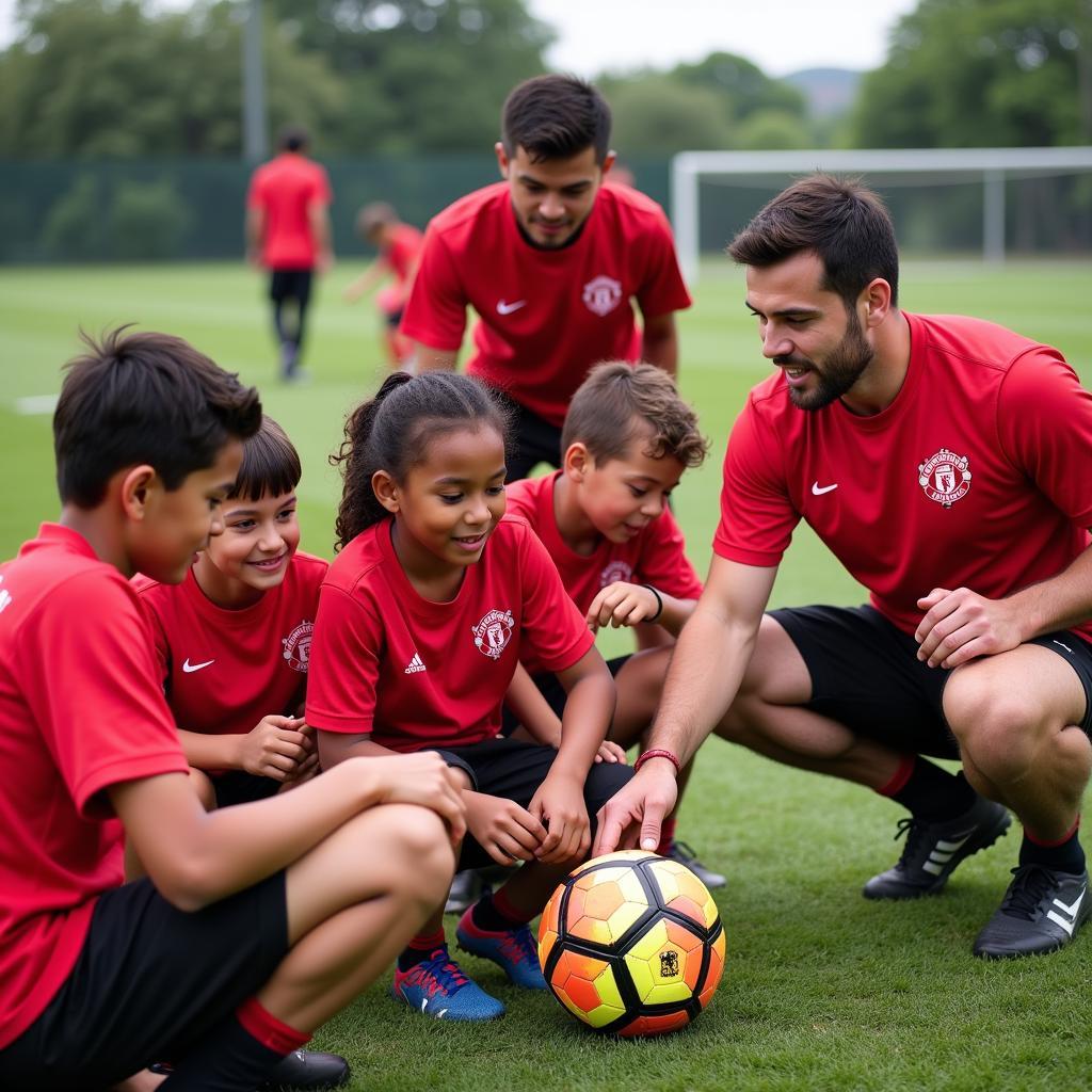 Manchester United Foundation working with children in the community