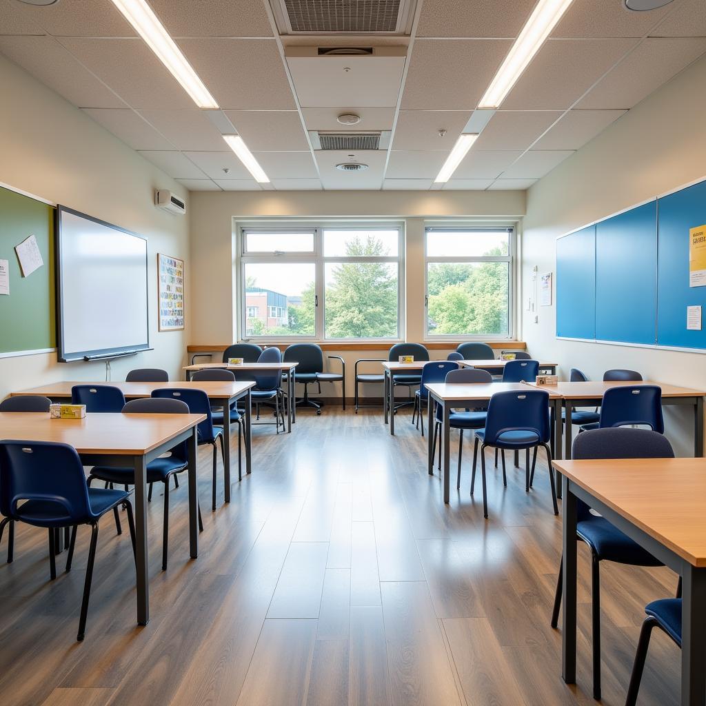 Interior View of a Modular Classroom in Manchester