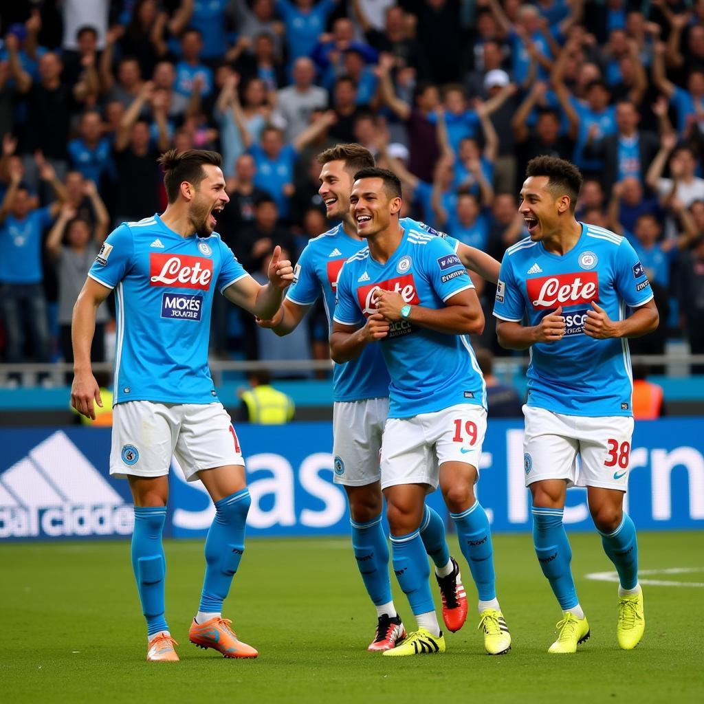 Napoli celebrates a convincing victory