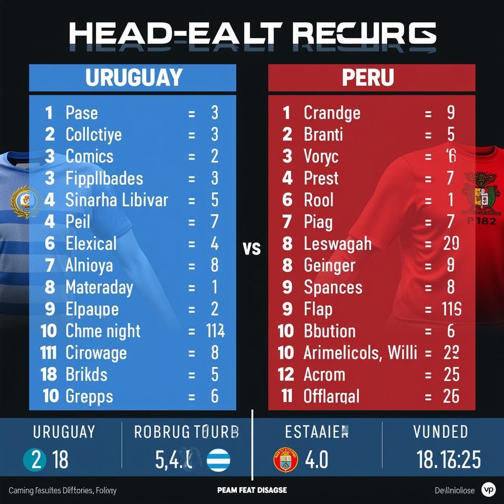 Uruguay vs Peru: Lịch sử đối đầu