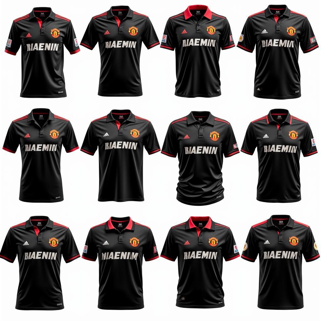 A historical overview of black Manchester United kits, showcasing different designs and their evolution over time.