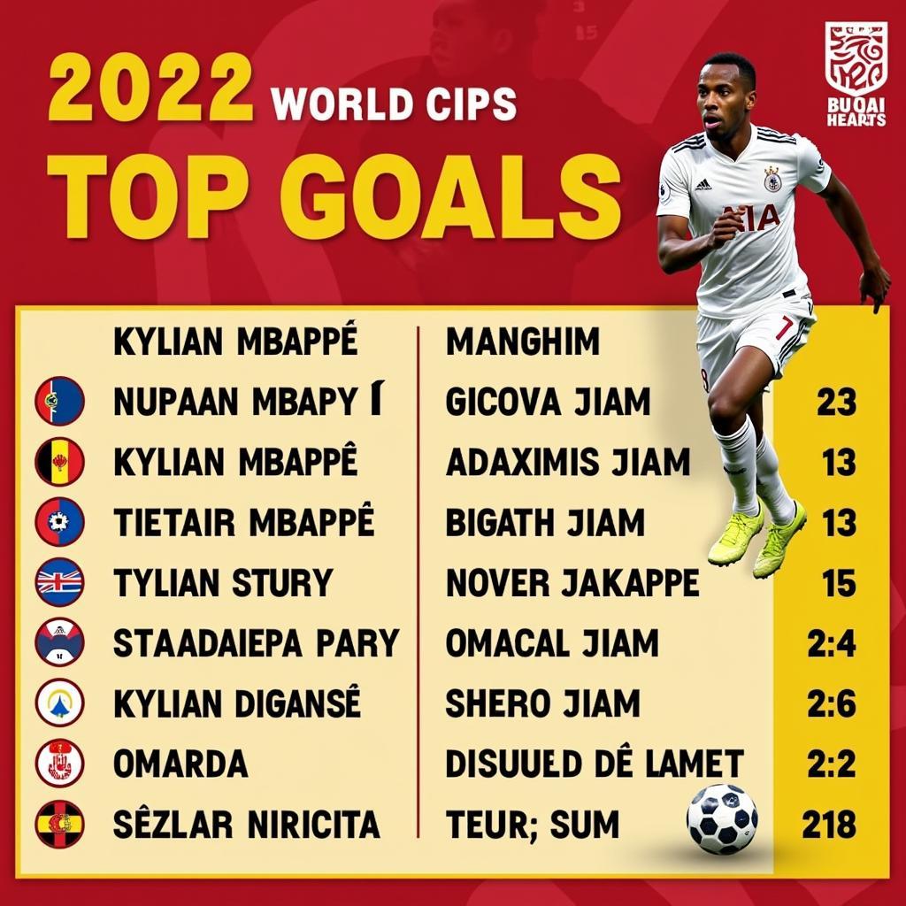 Danh sách ghi bàn World Cup 2022: Kylian Mbappé dẫn đầu