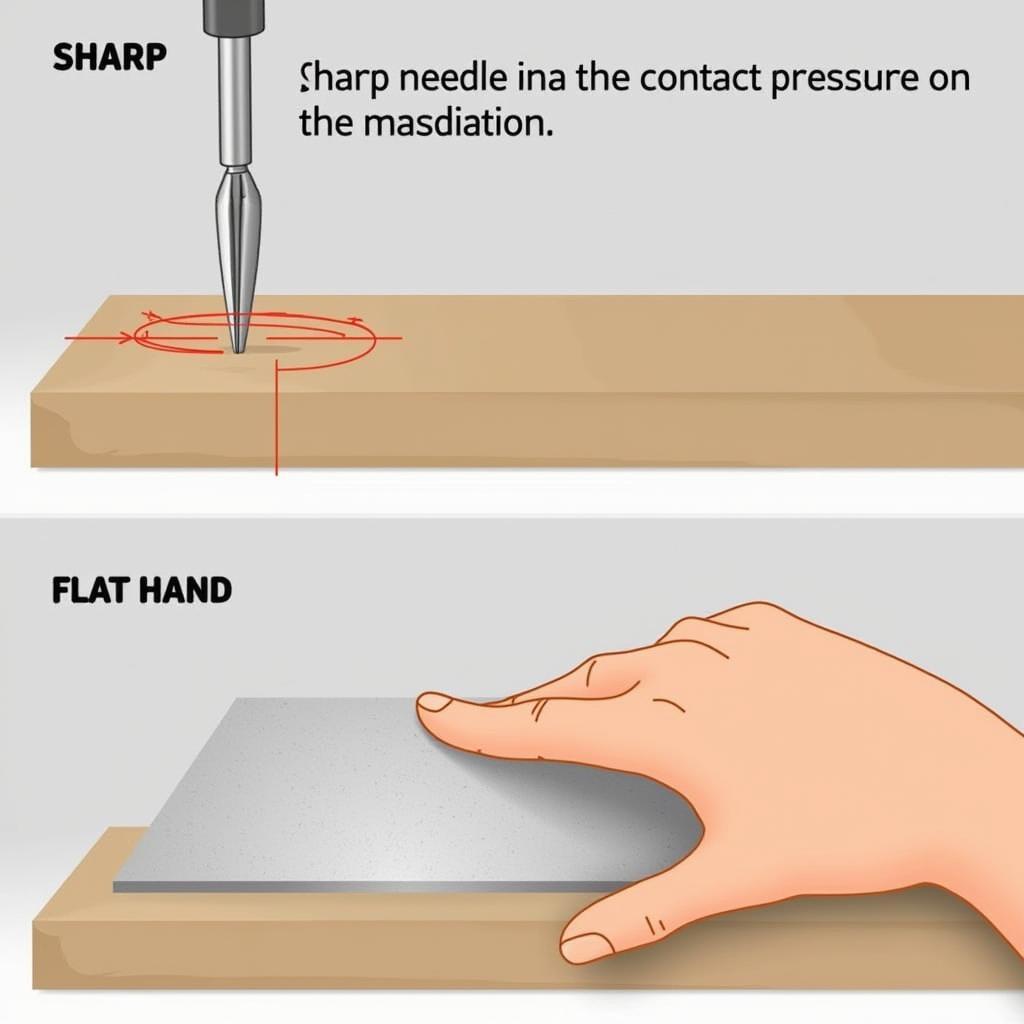 Diện tích tiếp xúc ảnh hưởng áp suất