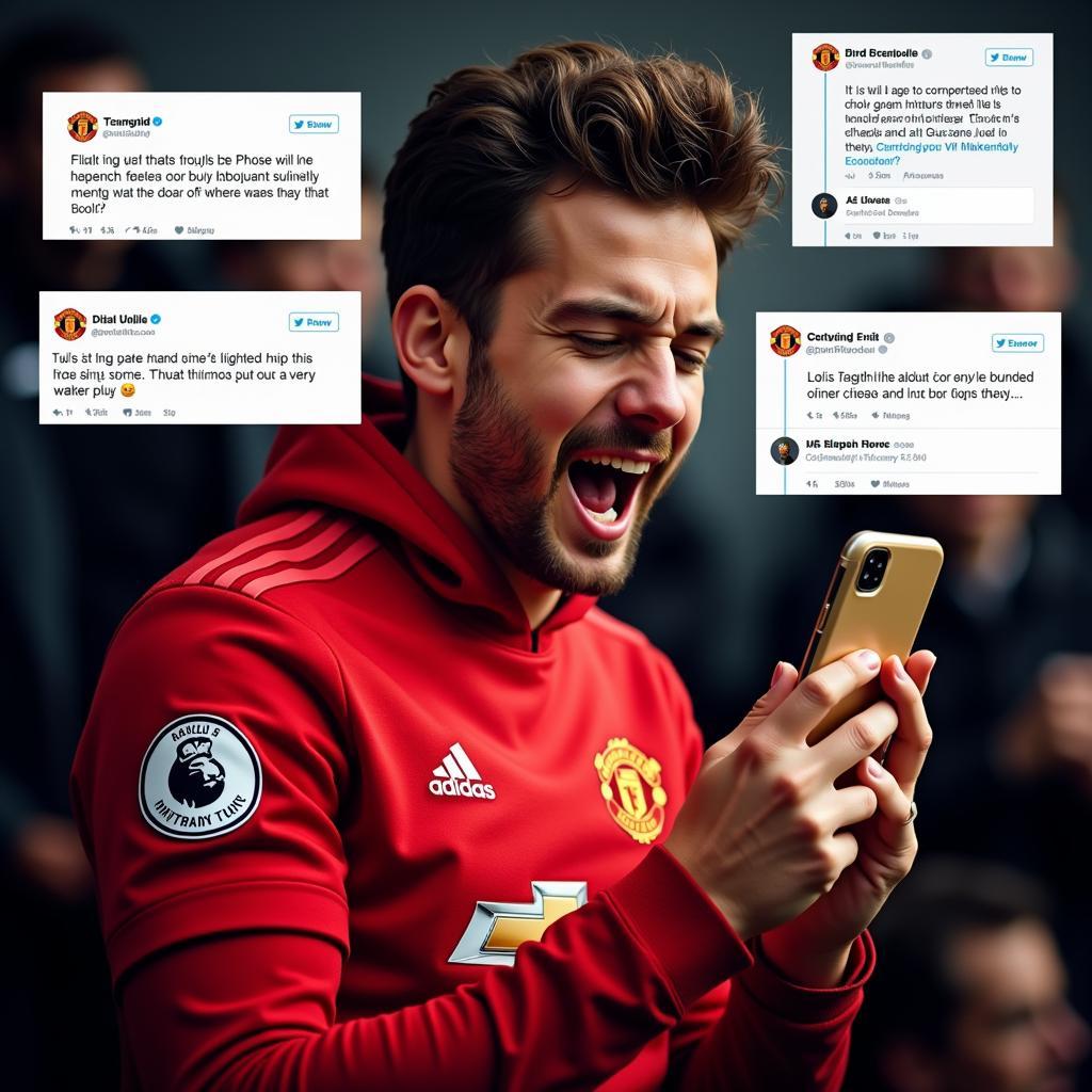 Cổ động viên Manchester United ăn mừng chiến thắng trên Twitter