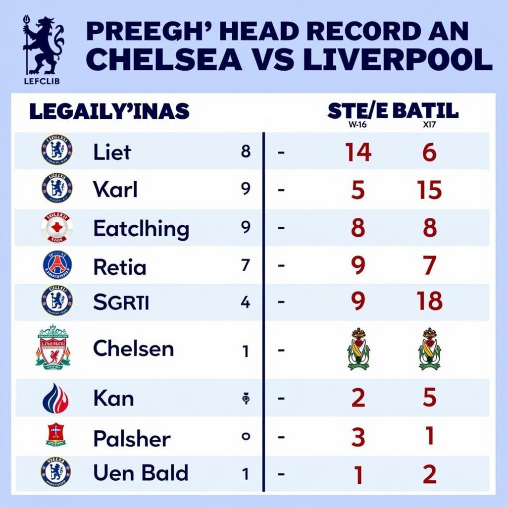 Lịch sử đối đầu giữa Chelsea và Liverpool