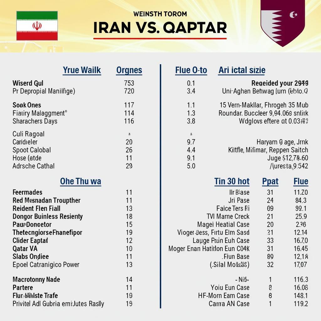 So sánh lực lượng Iran vs Qatar