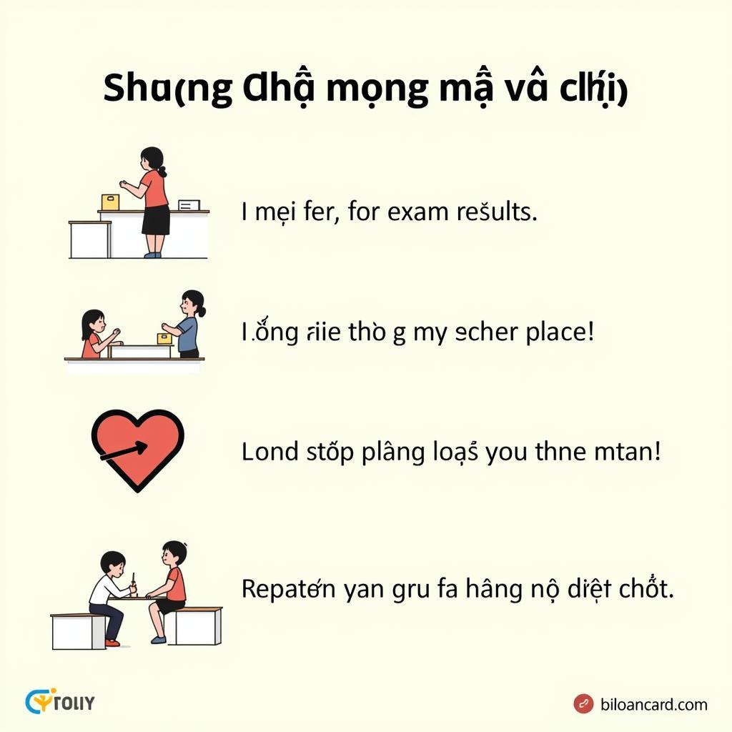 Ví dụ sử dụng thành ngữ mong mẹ về chợ